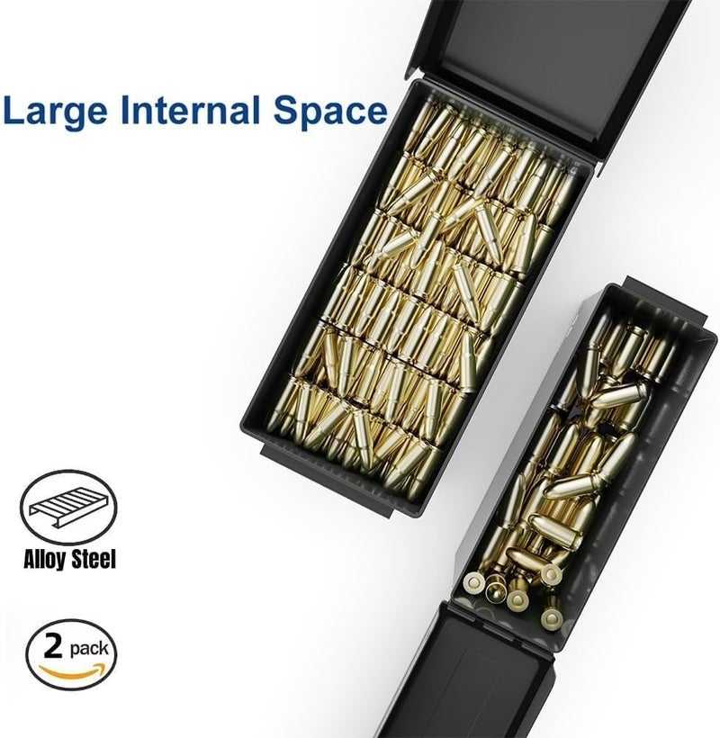 Patron 30 & 50 Cal Ammo Can Metal Ammo Box Storage Crate Case for Shotgun Bullet Rifle Ammunition Waterproof (Black or Green) - Image 3